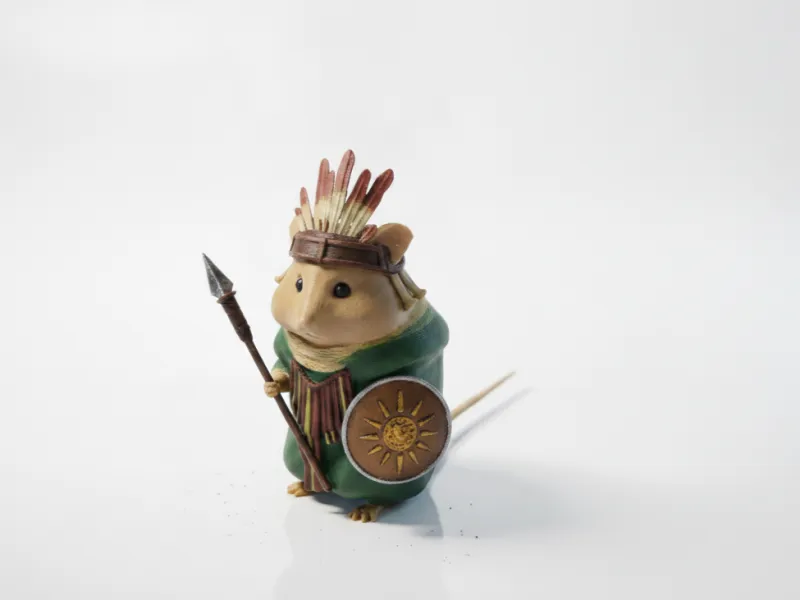 Hamster Warrior Fantasy Figurine 3D Printable