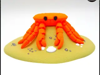 Articulated Crab with Sandy Base - multicolor - no supports