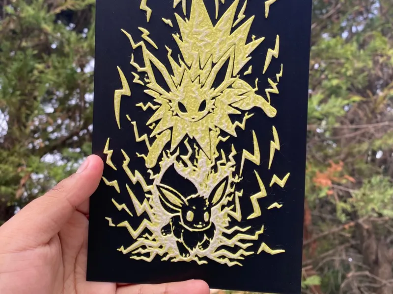 retrato de jolteon eevee 12x20cm