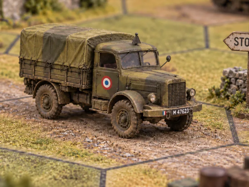 French tank 1940 WW2 for tabletop game Laffy truck