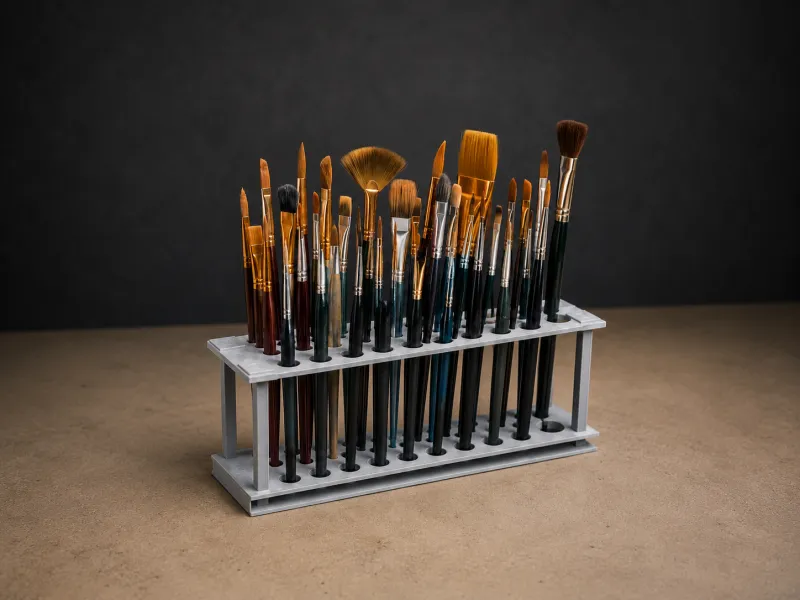 The Simplest & Most Practical 40-Slot Brush Holder