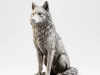 Majestic Wolf Detailed Wild Animal Statue