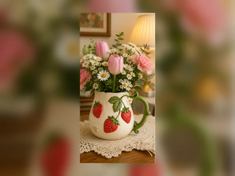 Wazon Marble Ribbon Home Decor Vase 031