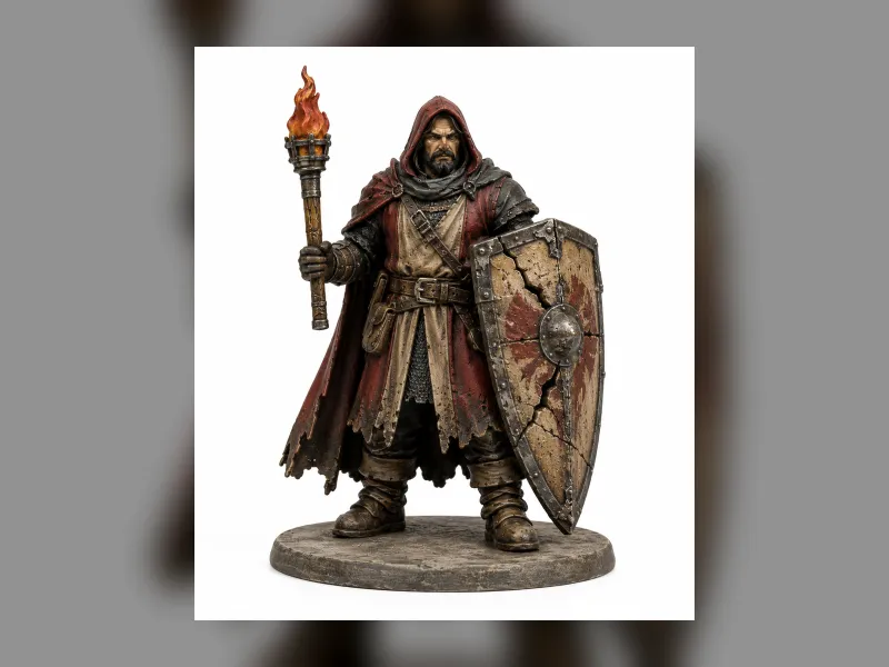 Torch Bearer Large Cracked Shield