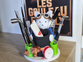 Chat cute createur 3d pot rangement organizer