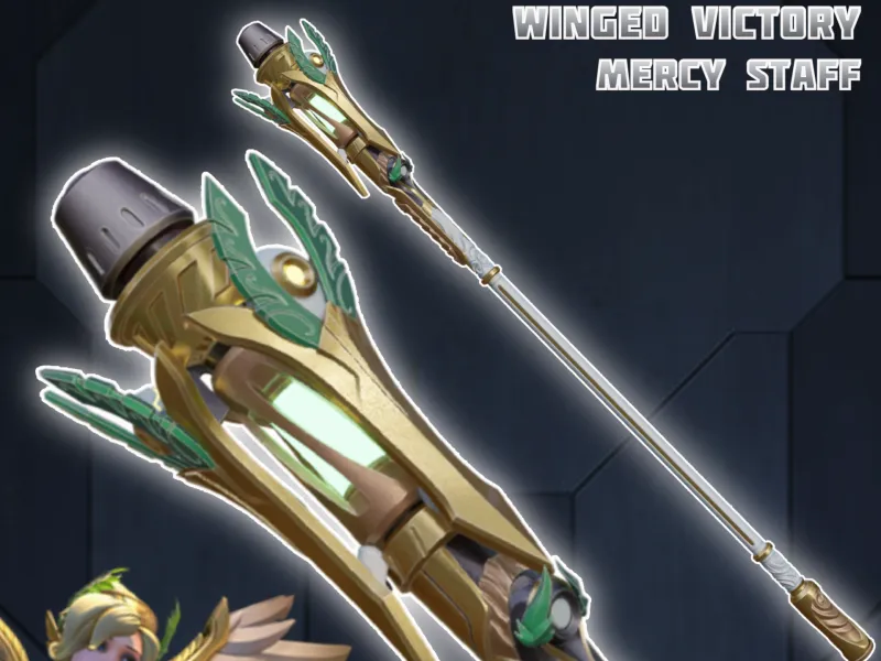 Sci-fi Mercy Winged Victory Cosplay Staff Overwatch
