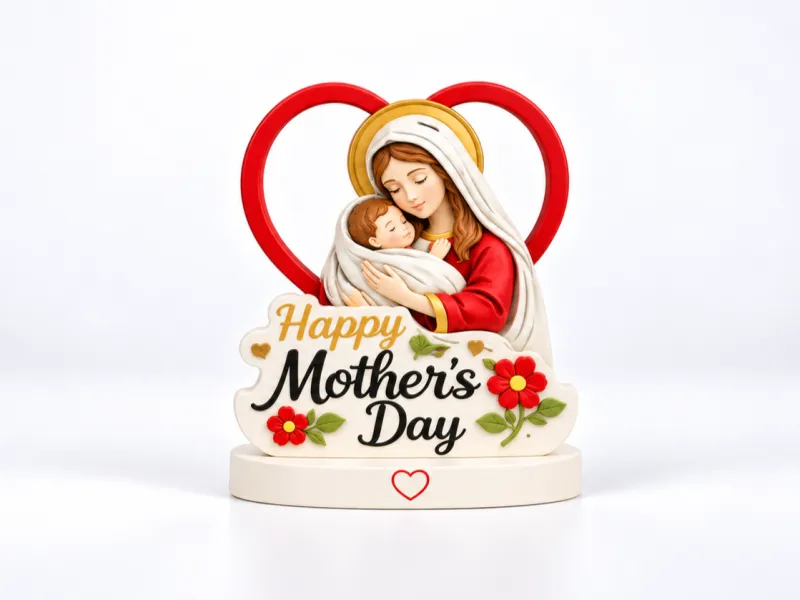 # Maagd Maria & Kind STL 3D-model | Religieuze Moederdag