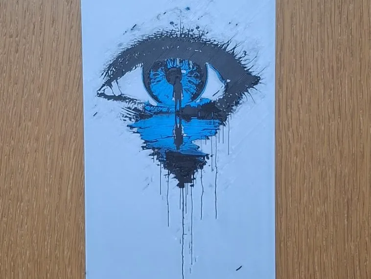 Blauw irisoog