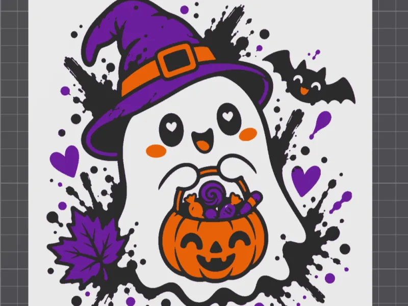 Cute Ghost Halloween Hueforge