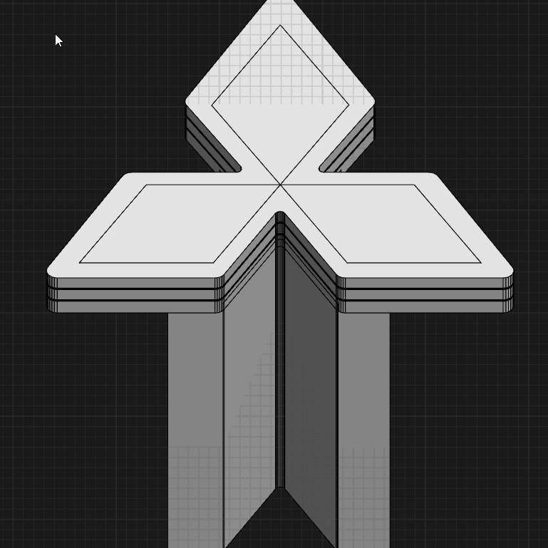 Front Mitsubishi logo + base for the CJ0 Colt