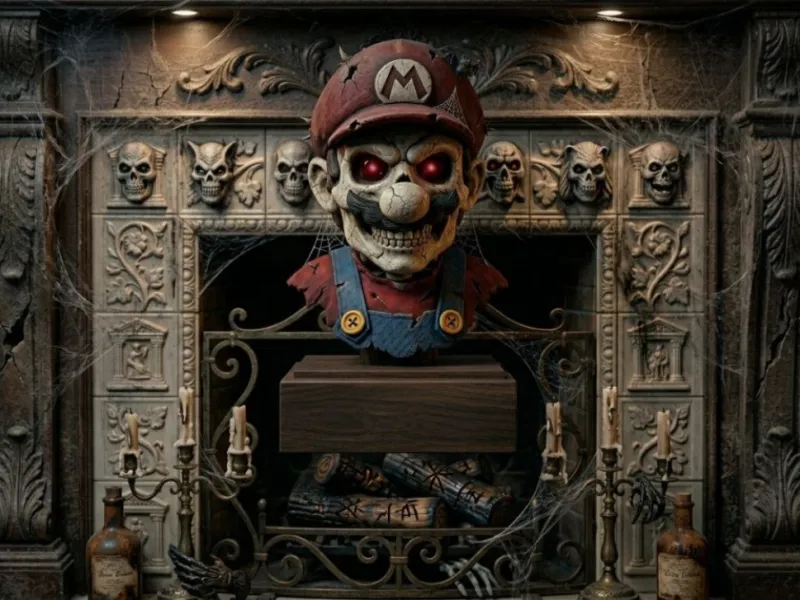 Mario Bros skull-style bust