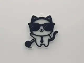 Cat Drop the Mic Keychain #1