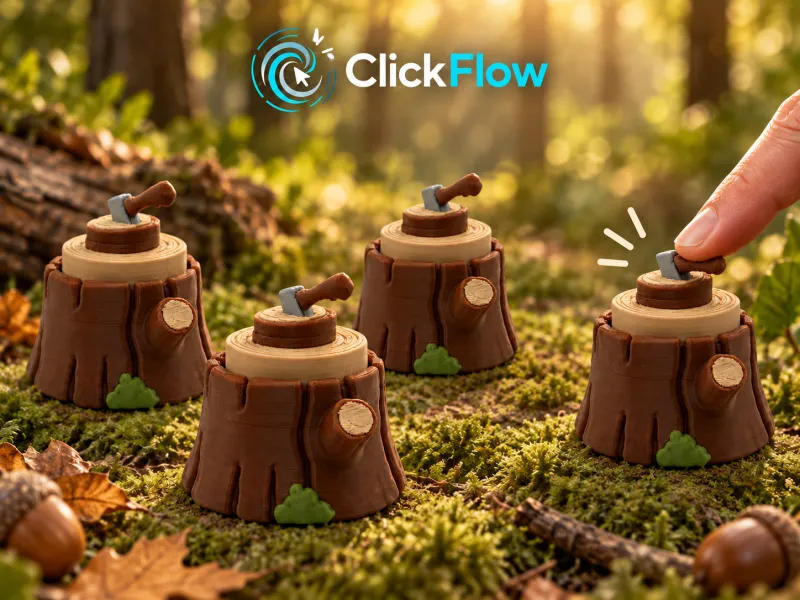 Tree Stump Clicker with Axe