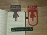 I Hate Reading Bookmark - Middle finger-0