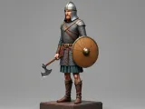 4377 Viking Warrior with Shield and Axe Ivory-Style STL DND-0