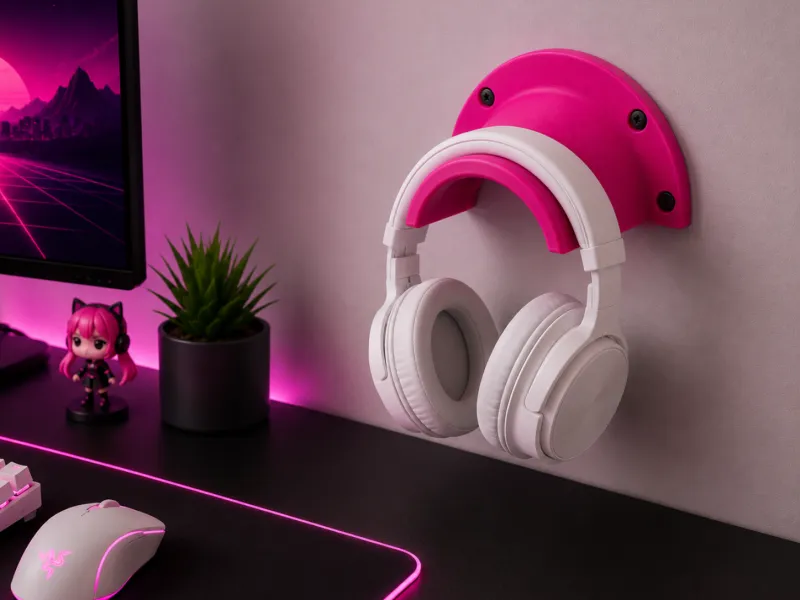 Wall-Mounted Sculptural Headphone Stand | Headset Holder