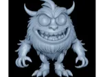 Furry Horned Cartoon Monster