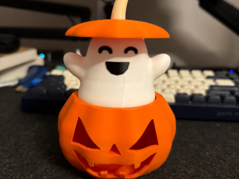 Fantasma Abóbora – Recipiente Modular de Halloween com 5 Faces
