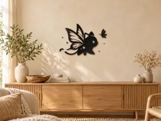 WallArt - Cat with Butterfly