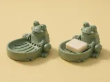 Frog Soap Dish Holder Cute Bathroom Soap-0