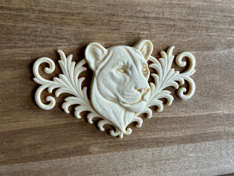 set di bassorilievi leonessa modello simbolo animale
