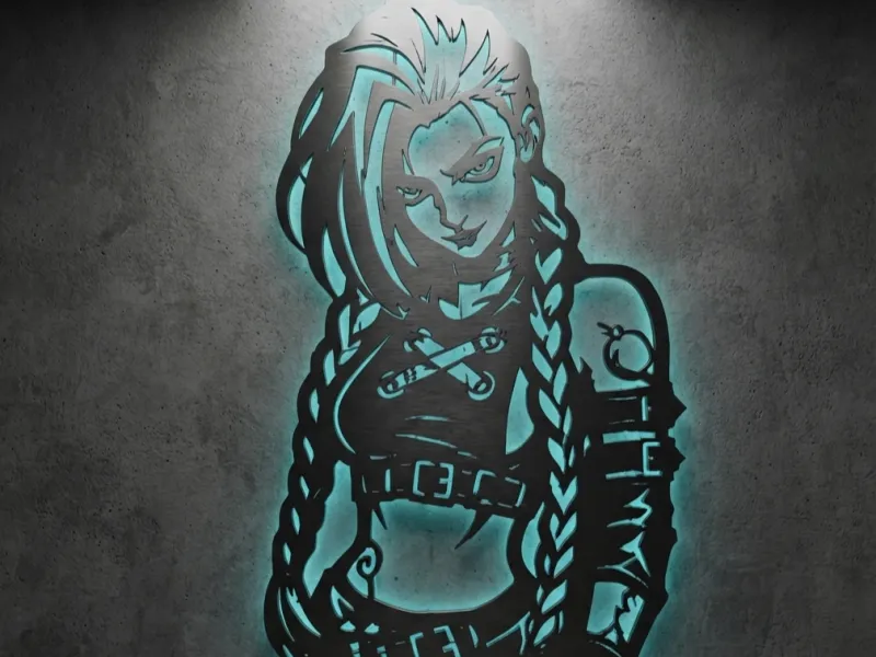 Jinx Neon-Metall-Wanddeko – Limitierte Auflage Arcane 3D