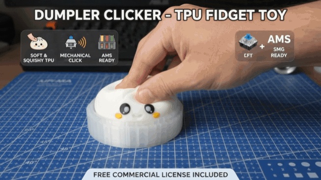 Cute Dumpling Clicker – Soft TPU Fidget Toy (AMS & Non-AMS)