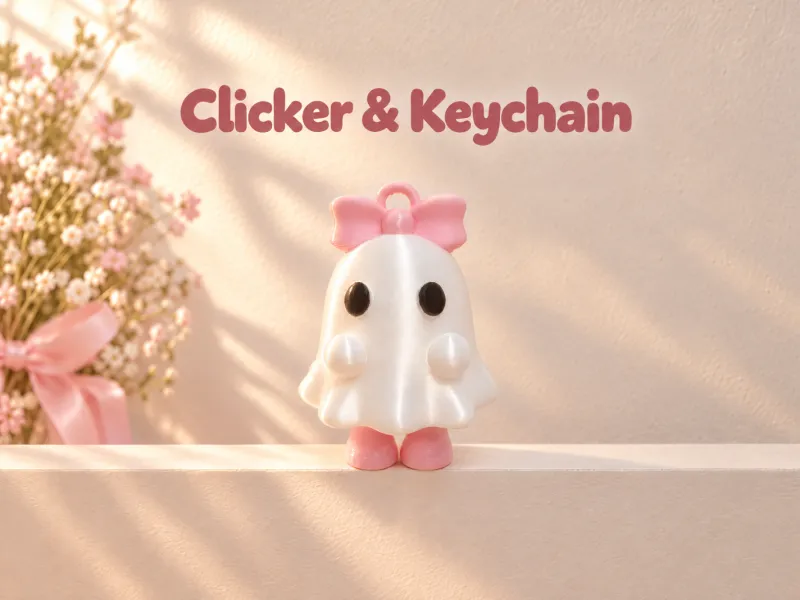 Cute Ghost Clicker Keychain