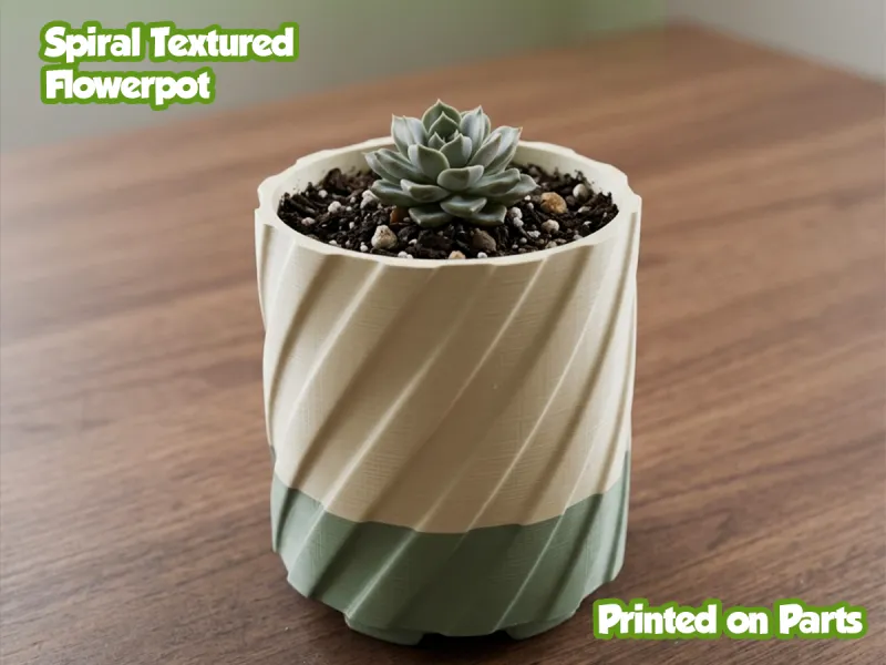 Spiral textured flowerpot