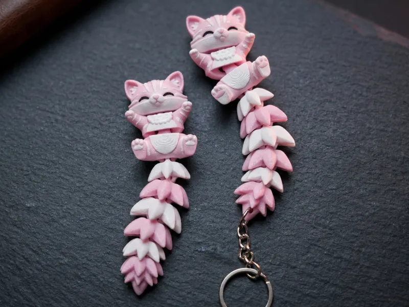 Fluffy Tail Cute Flexi Baby Cat - Toy/ Keychain/Magnet