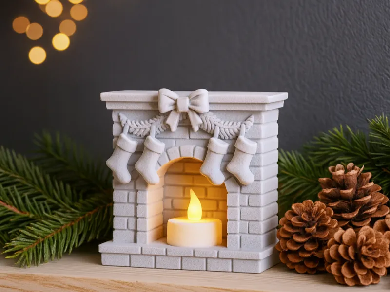 Fireplace Candle Holder | Christmas Stocking Decor