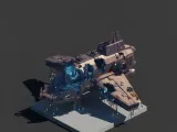 Low Poly Ruined Spaceship-0