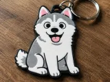 Husky Chibi Keychain, Cute Husky Dog Keychain-0