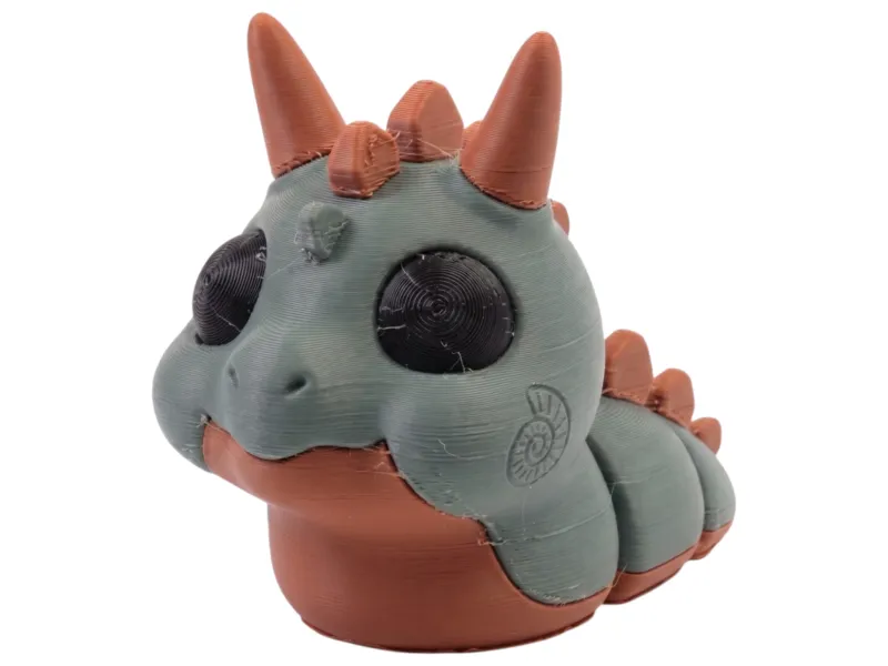 FlexiSlugs Rock Dino - Flexi Articulated Chibi Slug STL