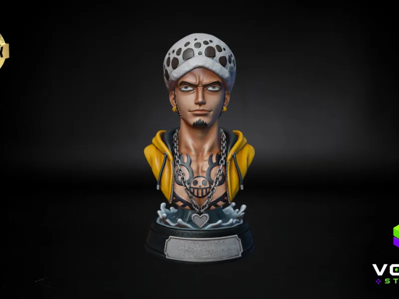 Trafalgar Law Bust STL 3D Model One Piece Fan Art
