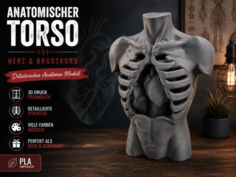 🫀 Anatomischer Torso – Herz & Brustkorb