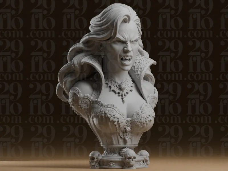 #324 Busto di Vampira Statua Horror Gotica