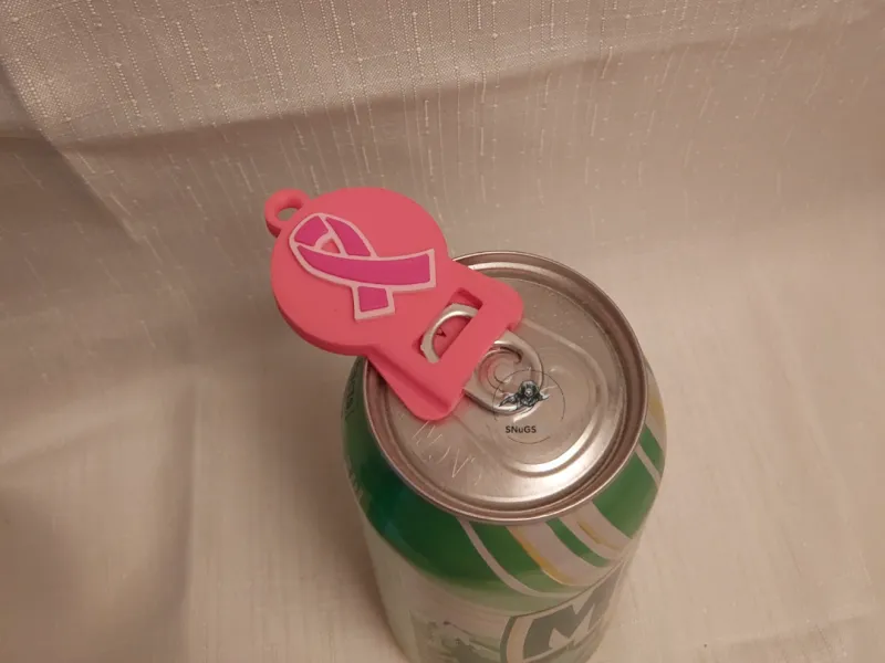 Keychain soda can opener cancer awareness