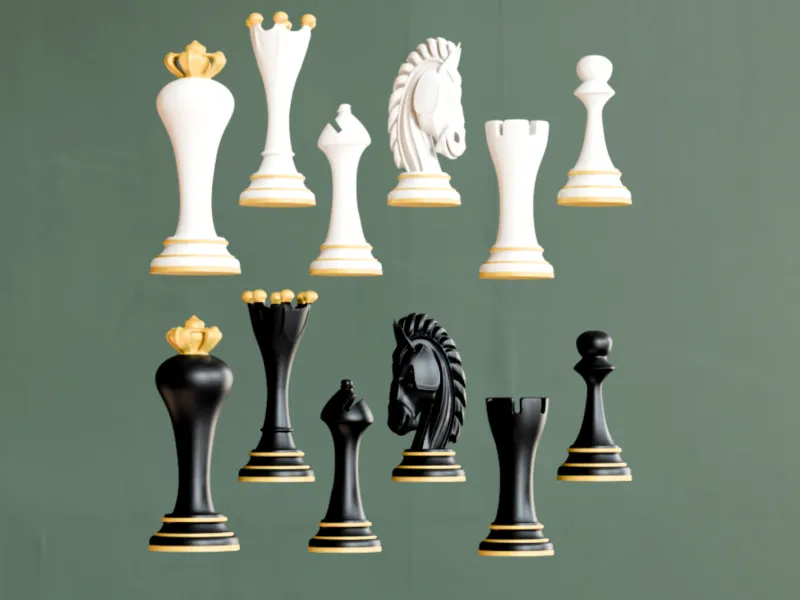Elegant Chess Set  – Classic Luxury Staunton Style Pieces