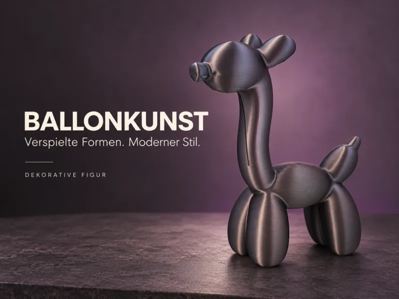 Ballontier mit langem Hals – Moderne Dekofigur