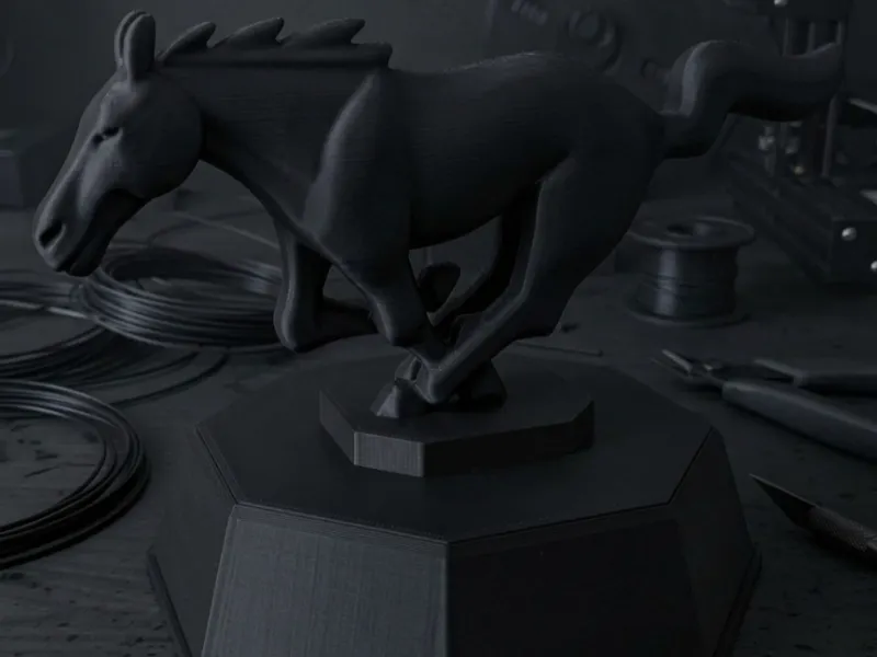 Mustang Logo statue