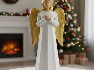 Christmas angel Low-poly