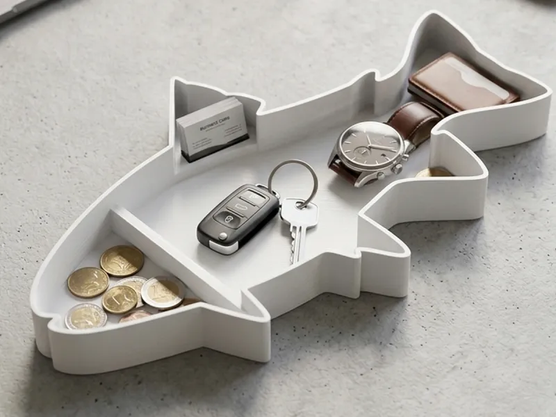 Minimalist Fish Desk Organizer – Key Holder, Phone Stand