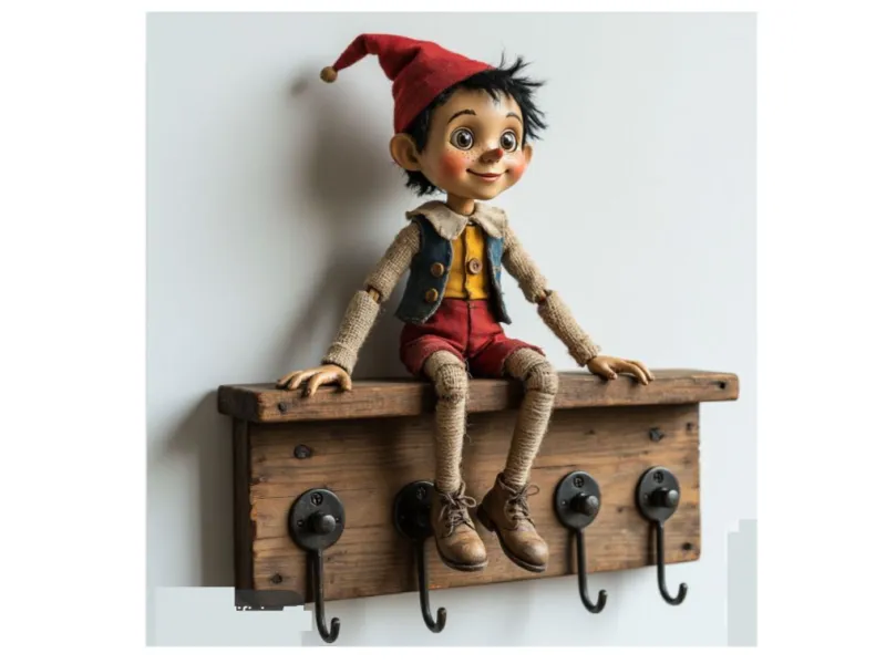 Pinocchio Marionette Wall Coat Rack
