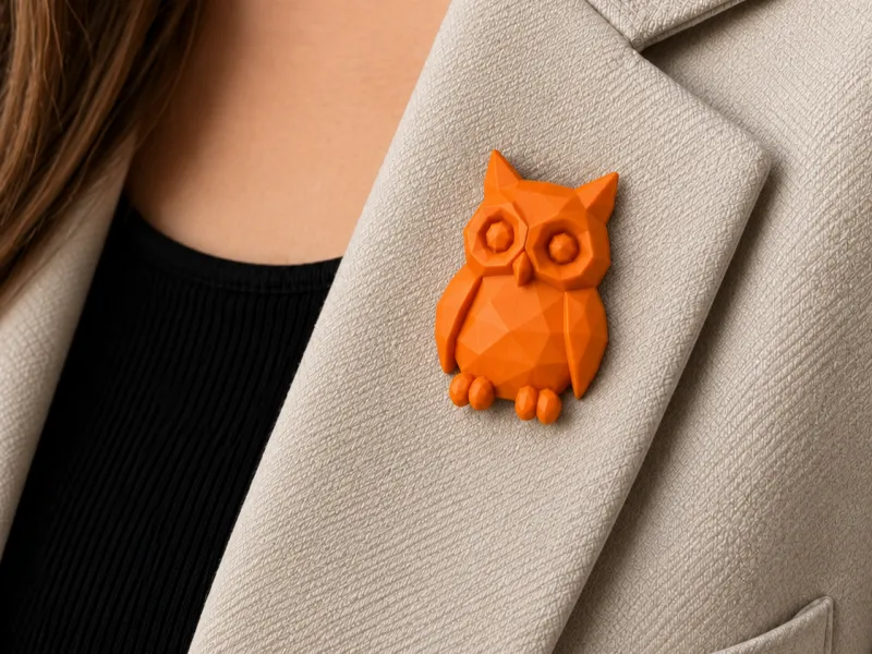 Low poly Owl badge / keychain