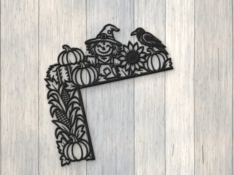 Scarecrow Harvest Corner Door Topper