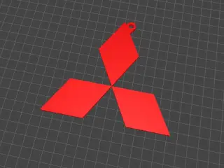 Mitsubishi Logo Keychain – Single Color