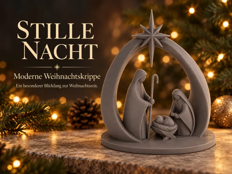 Silencieuse Nuit – Crèche de Noël moderne avec étoile