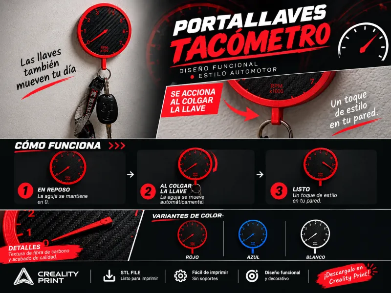 tachometer sleutelhanger
