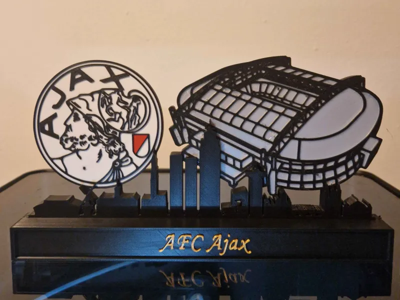 AFC Ajax with Stadium & City of Amsterdam Skyline